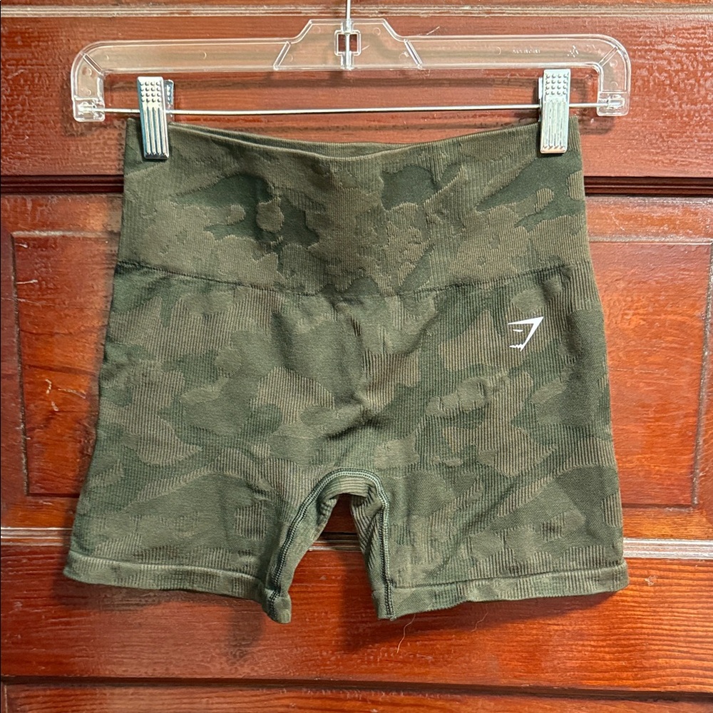 Gymshark Green Camo Athletic Shorts